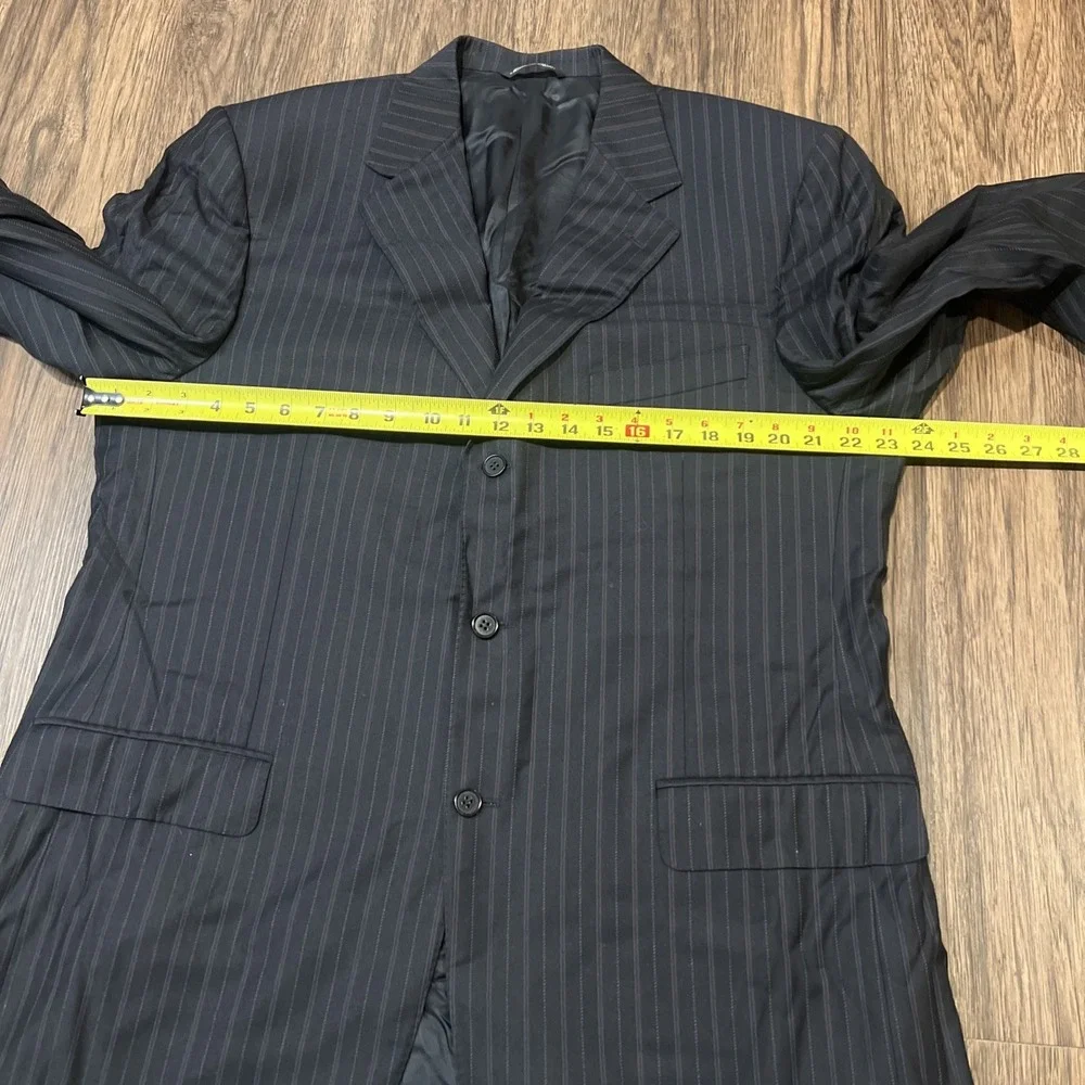 Canali Super 120s Pure Wool Men's Blazer Navy Pinstripe Size 54 Long Italy